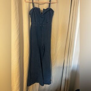 Dark Denim Strapless Jumpsuit